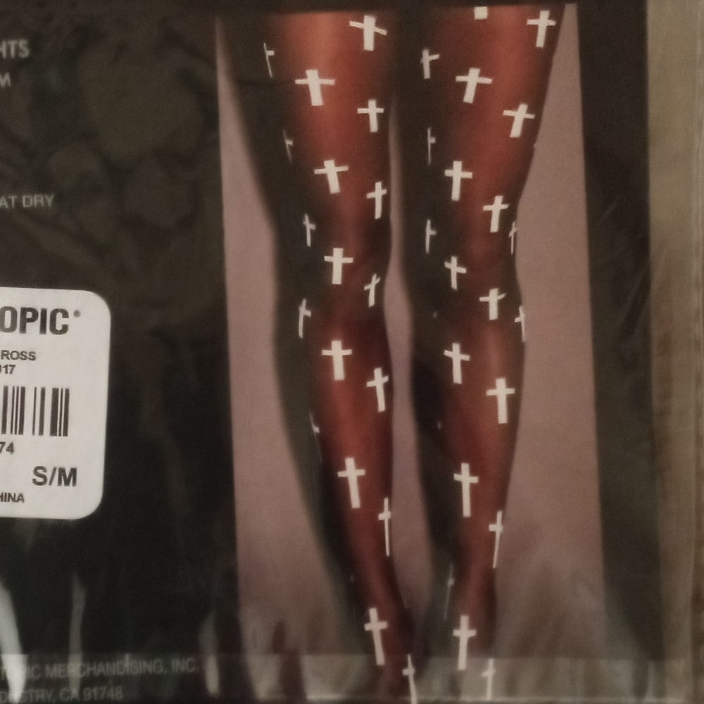 Black/White Cross Tights